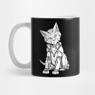 Robot Kitten (white shape) Mug